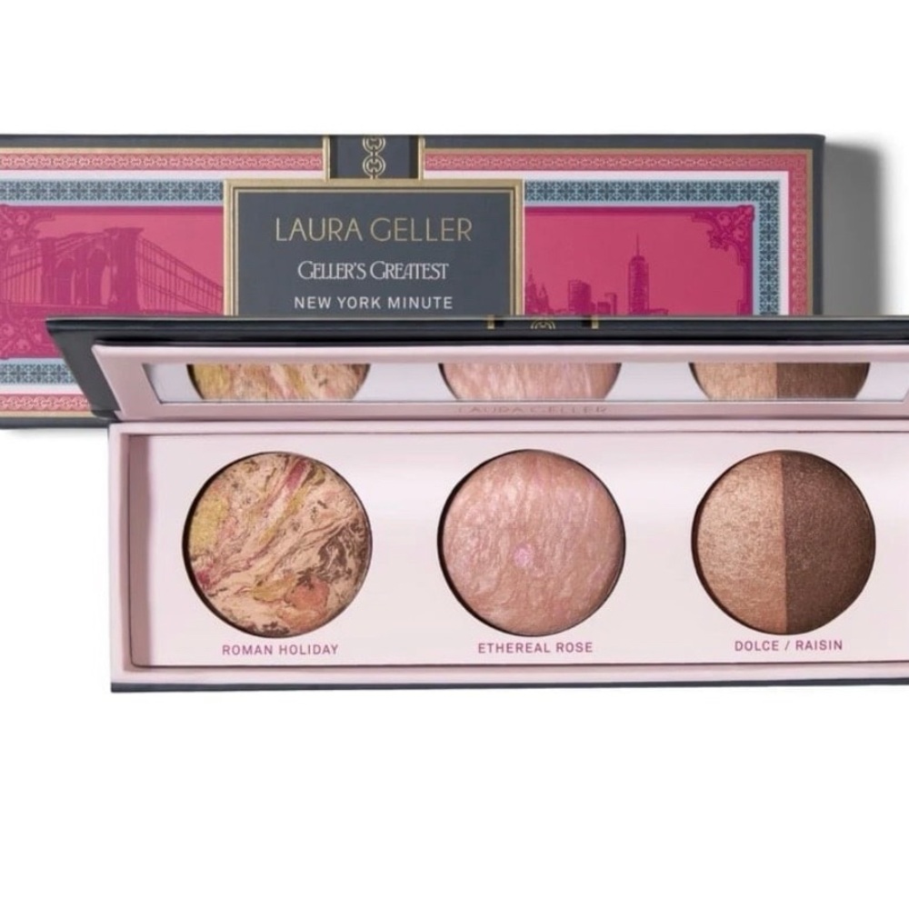 Laura Geller Blush Palette - Roman Holiday, Ethereal Rose, Dolce/Raisin